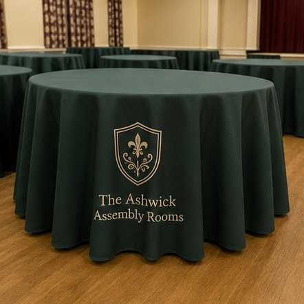 Customized tablecloths for conferences and roadshows